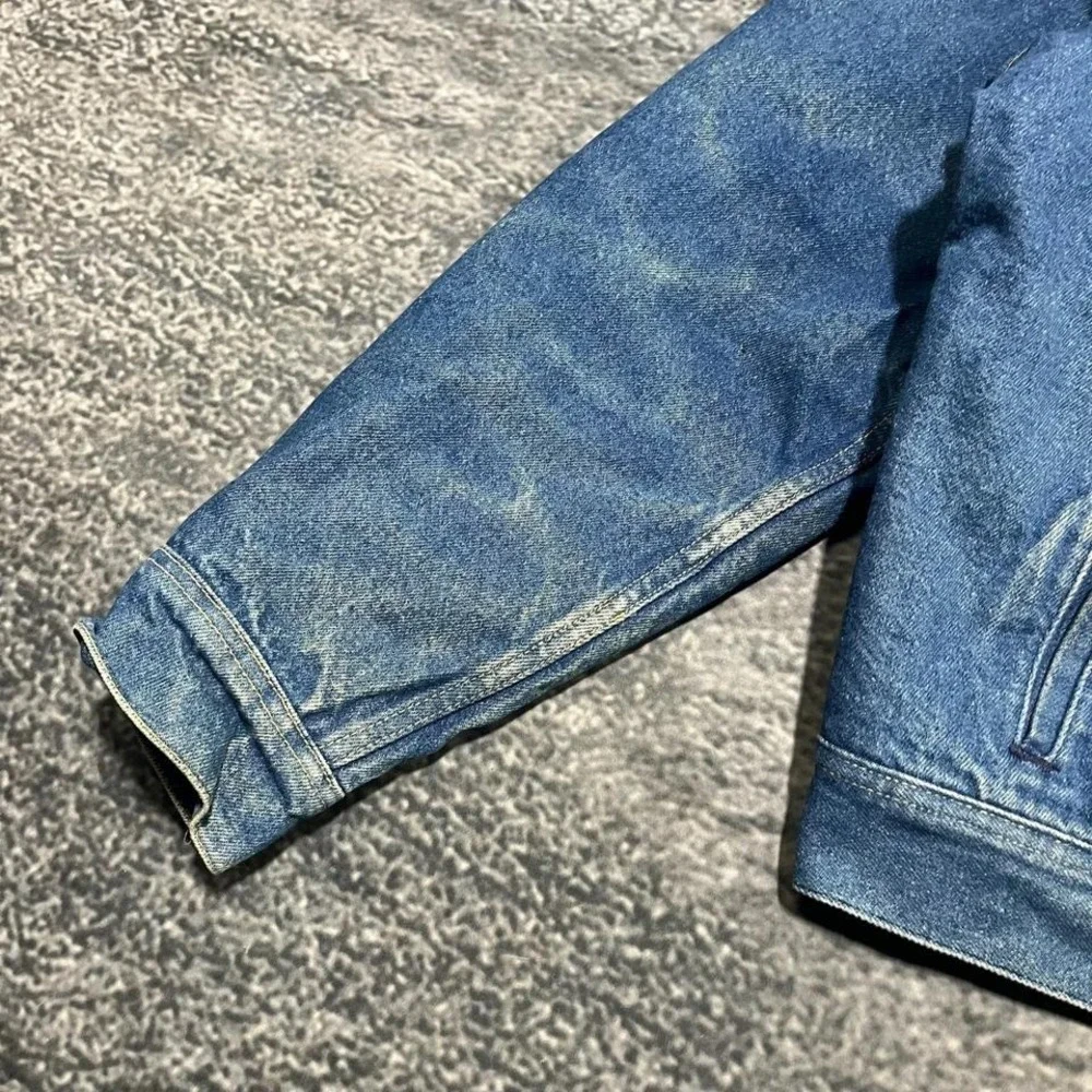 Vintage Lee Denim Trucker‎ Jacket Mens Large Blue Faded Blanket Lined Western
